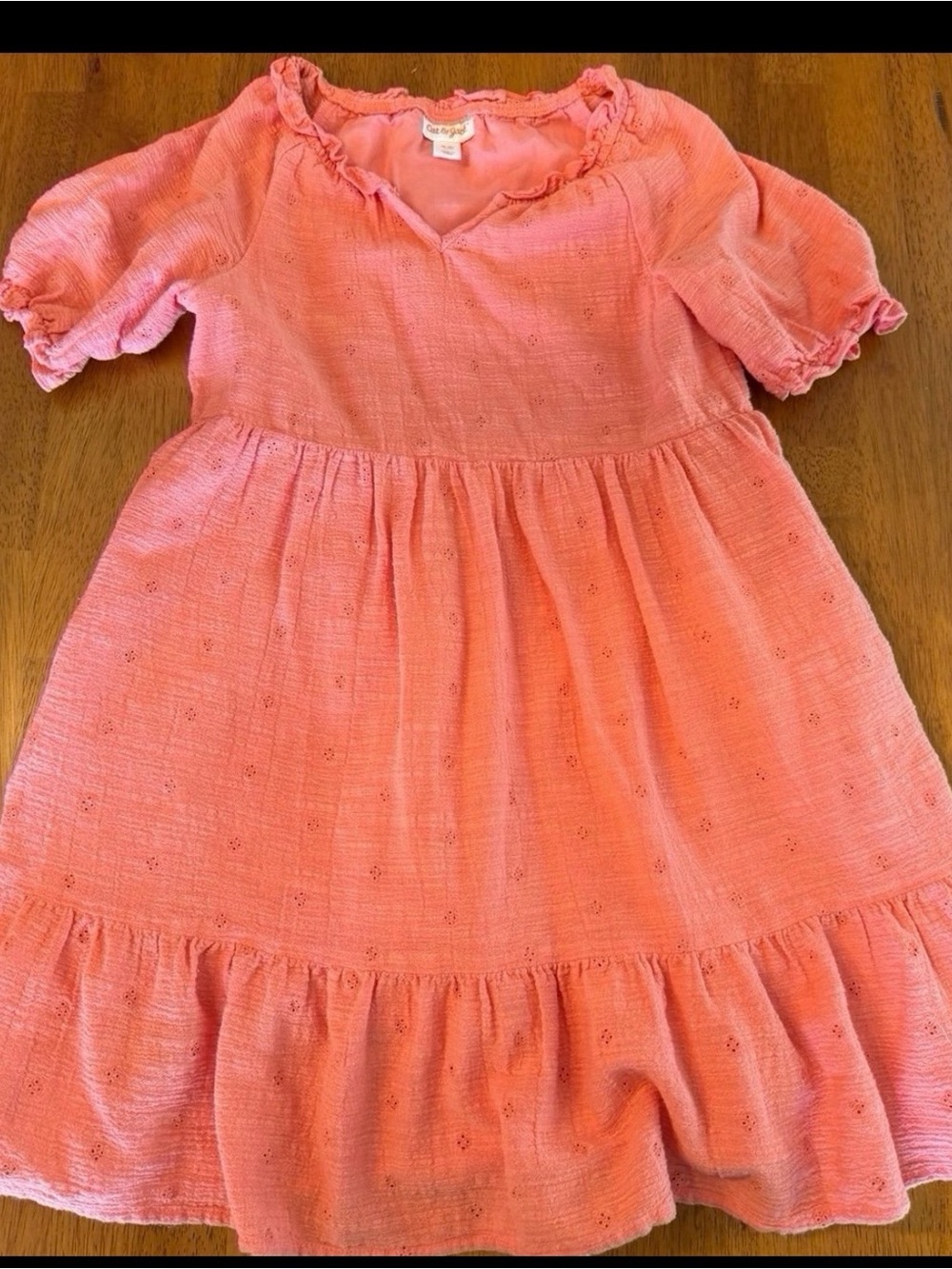 Medium (7/8) Cat & Jack Coral short sleeve dress